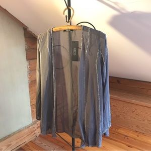 Ark & Co. Grey Silver Beaded Cardigan, NWT, S